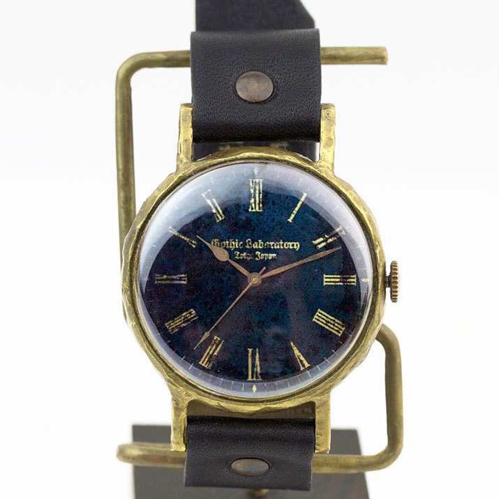 Classic Vintage brass type Handmade Handcraft watch "Deep ocean"(LL-size)  Leather and Brass material steampunk gift
