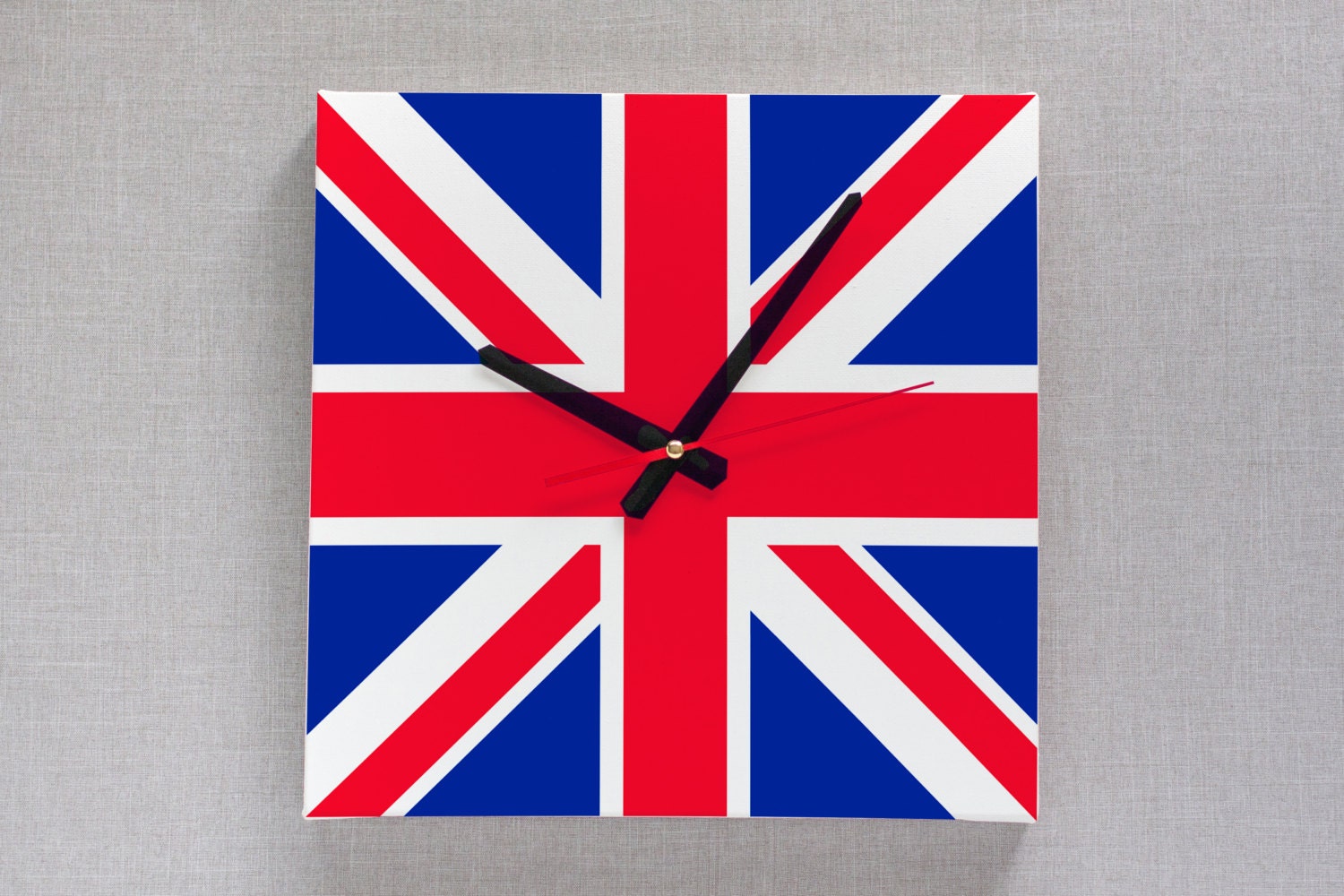 Union Jack - UK Flag clock - Wall clock-  - print on canvas