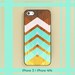 iPhone 5 / iPhone 4/4s Case - Mint, Pink and wood chevrons