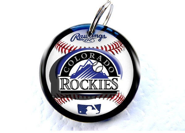 MLB Colorado Rockies of Major League Baseball sport pet id tag