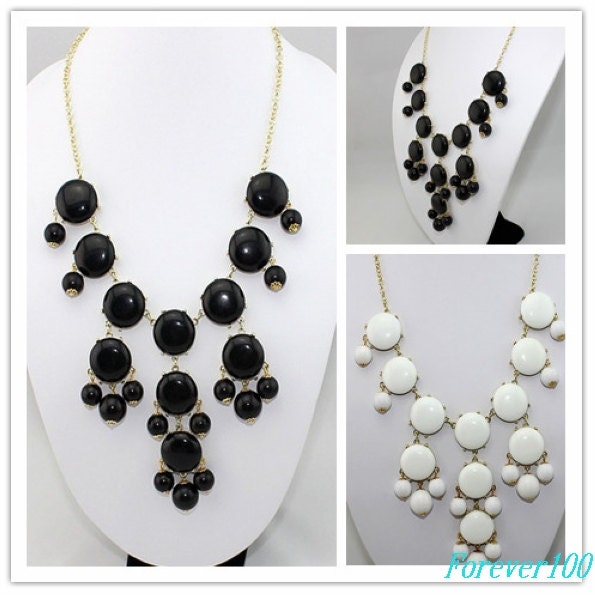 cute black  resin necklace, fashion handmade bib Necklace/glitter Statement Bubble choker,bridesmaid gifts,unique Beaded  Jewelry torque