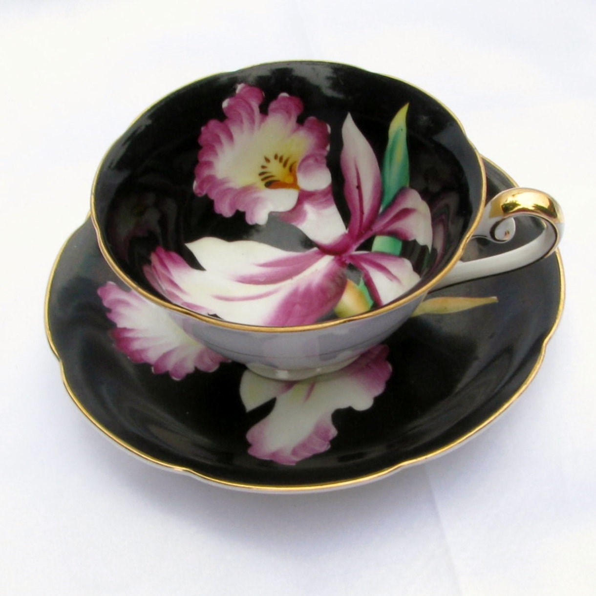 Items similar to TEA CUP and SAUCER Made in Occupied Japan Black