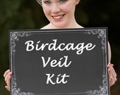 Make your own birdcage veil Kit- 1 Yard of Ivory 9 inch French Netting and Birdcage Veil Tutorial - Make Your Own Blusher Veil