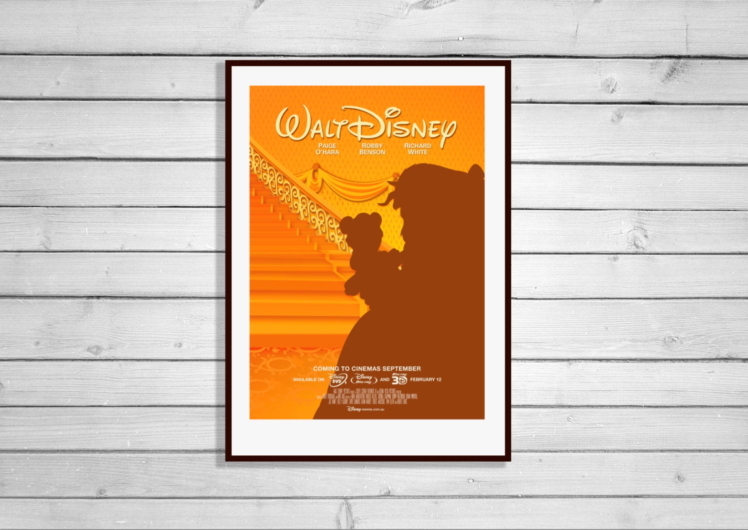 Minimalistic Beauty & the Beast Movie Poster A3