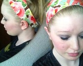 Reversible, Mod, floral headband, AMY BUTLER Wall Flower, MIchael Miller Tortoise Plaid, Chez Moi from Moda