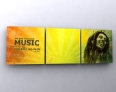 Bob Marley Music - dj poster music print wall art reggae jam jamaica gift