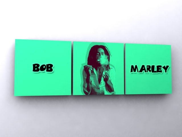 Bob Marley Music - dj poster music print wall art reggae jam jamaica gift