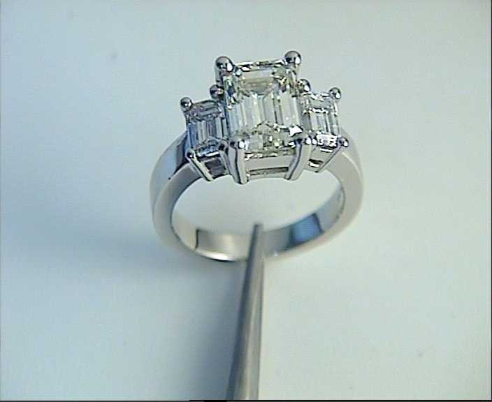 3.05ct Emerald Diamond Engagement ring GIA certified 14kt White Gold Fine Jewelry BLUERIVER47 on Etsy