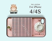 iPhone 4 Case, iPhone 4S Case, Pink Retro Vintage Old Radio, iPhone Case,  Plastic Phone Cases, Case for iPhone -410264
