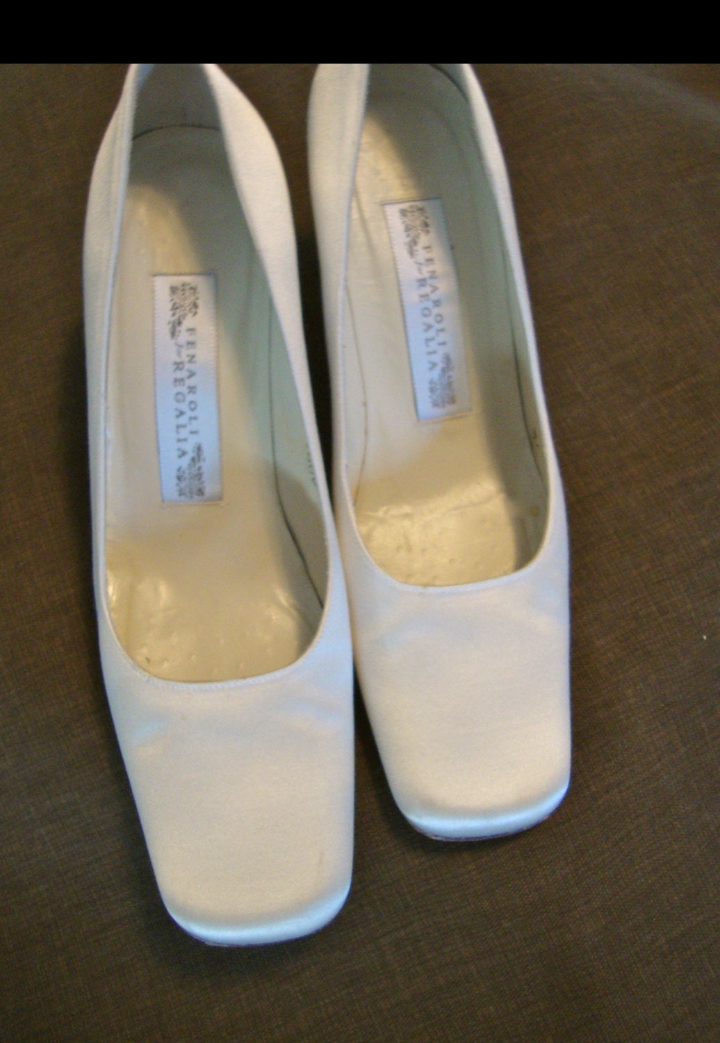 White Satin Bridal Shoes Sz. 8M Brides Wedding Party Summer Shoes