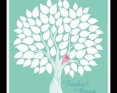 16x20 Personalized Wedding Tree Guest Book. 80 Guest Sign in. Great for Wedding, Bridal Shower, Anniversary. T102