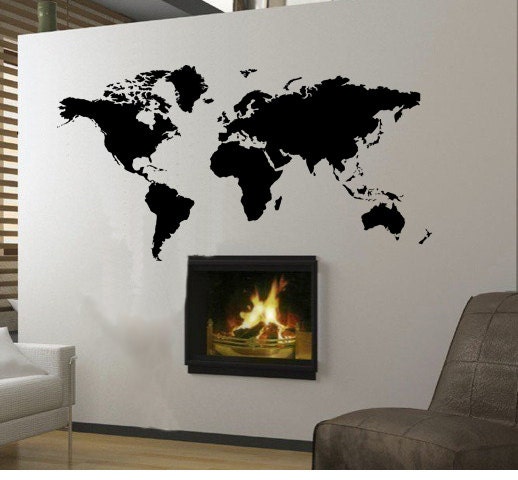 Wall Decal World Travel Globe Map Earth Planet Home Decor Art Vinyl Sticker