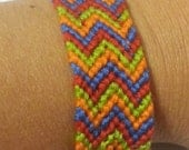 Handmade double chevron pattern bracelets custom made with embroidery floss in many different colors.