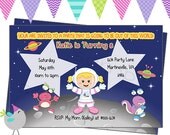 Astronaut / Outer Space Birthday Invite or Thank You Note Image that you print - digital Image Il_170x135