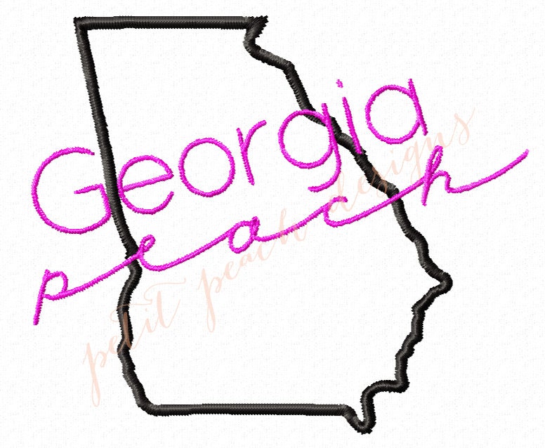 INSTANT DOWNLOAD -- Georgia Peach Embroidery Design
