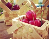 6 Miniature Wooden Picnic Baskets with Lid for DIY Wedding and Party Favors - LittleThingsFavors