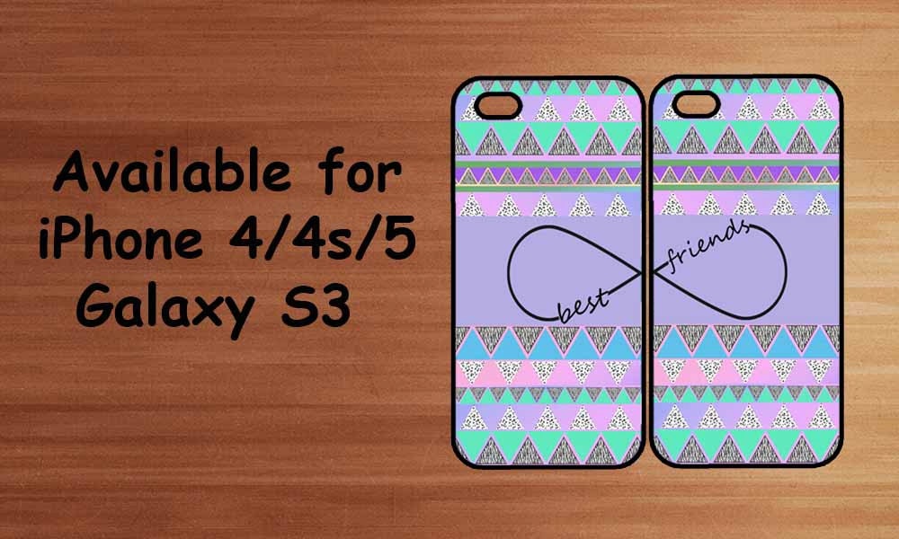 Best Friends iPhone Case, Samsung Galaxy S3 Case, iPhone 4 Case, iPhone 5 Case, Aztec Infinity iPhone Case, Two Case Set