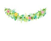 Watercolor painting - print - botanical garland