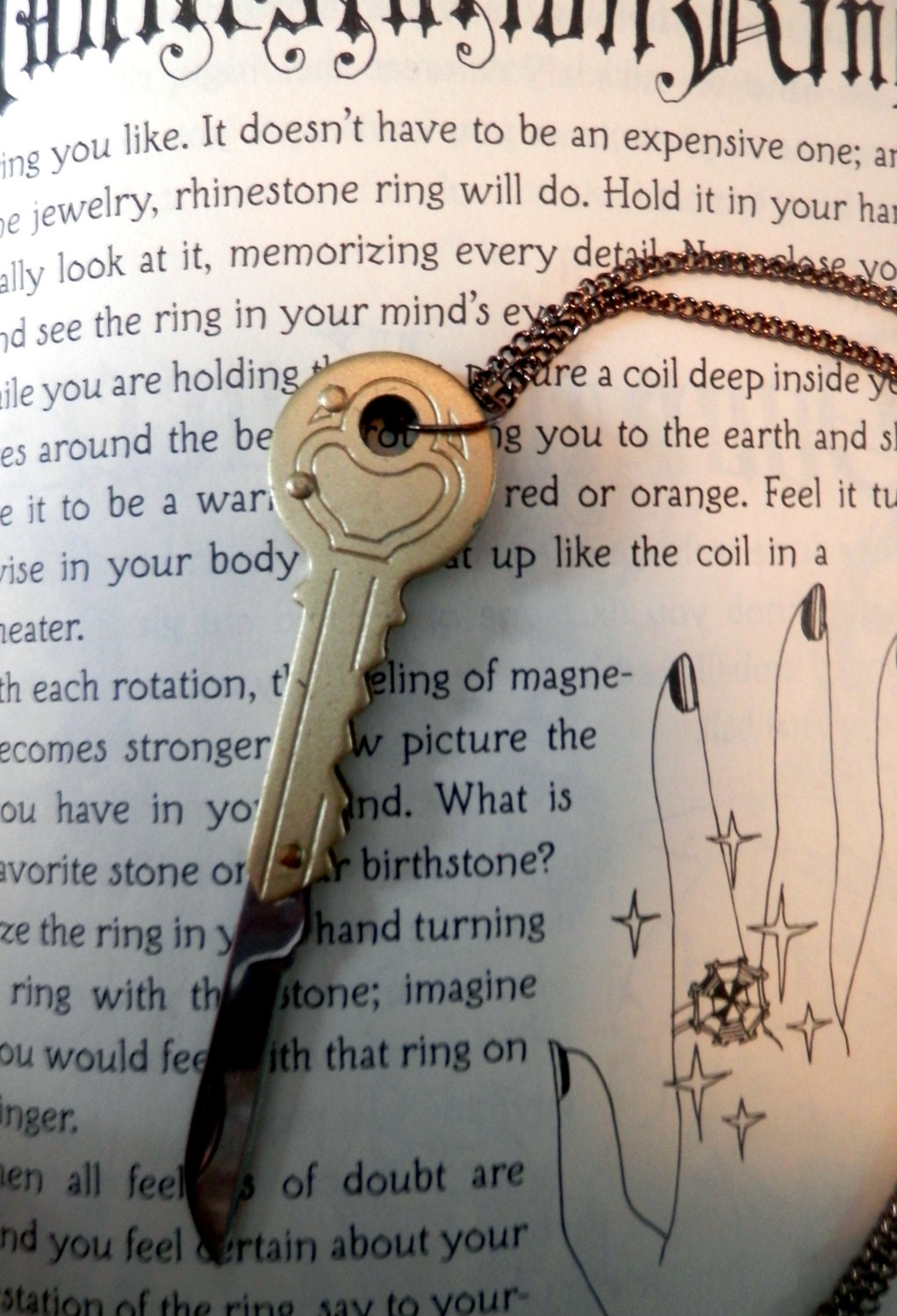 Key Pocket Knife Necklace Mother's Day Gift Father's Day Housewarming