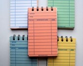 Set of 5 Library Card Notebooks -- Librarian Gifts, Teacher Gifts, Notebook Set, Upcycled Journals