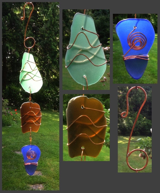 Suncatcher, Stained Glass, Beach Glass, Sea Glass, Copper, Sun Catcher
