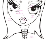 Ostrich Emily (digital stamp) by Nicci Dot C A