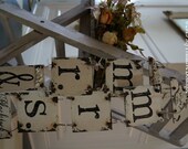CUSTOM MR and MRS Chair Hangers, Vintage Wedding Decor, Romantic Wedding Decor, Hand Painted Wedding Signs