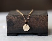 14k gold initial charm necklace, singles, personalized necklace, solid gold, 1 charm
