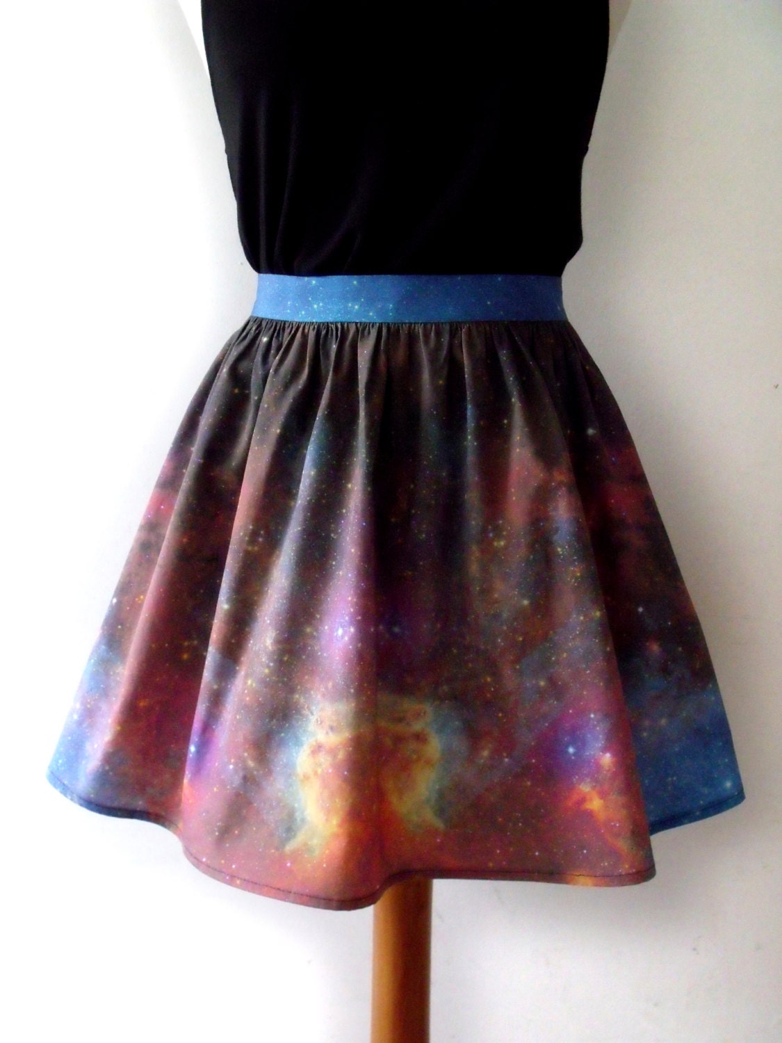 Galaxy skirt cosmic nebula skater flippy fitted mini