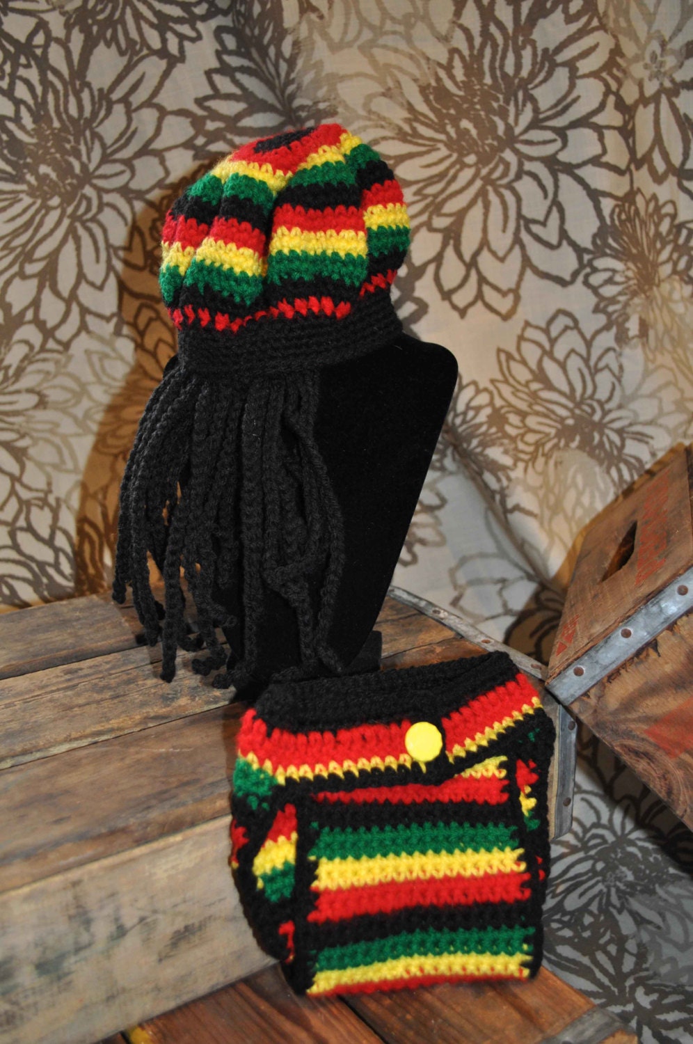 Jamaican Dredlocks Baby Tam Hat and Diaper Cover