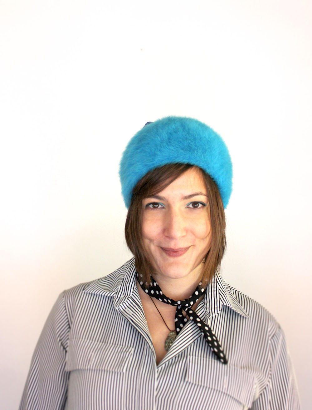 Vintage Kangol Beret Hat // Electric Blue turban, bobble, bubble beret style women's hat