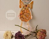 Autumn Pixie - OOAK Original Handpapinted Paper Doll by Natalia Pierandrei