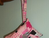 Camera Bag / Wallet / Cell phone case / Wristlet - Pink and Black Patchwork Kitties fabric