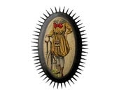 Bike - Prickly ART Plaque - 1800's French Paper Doll Illustration
