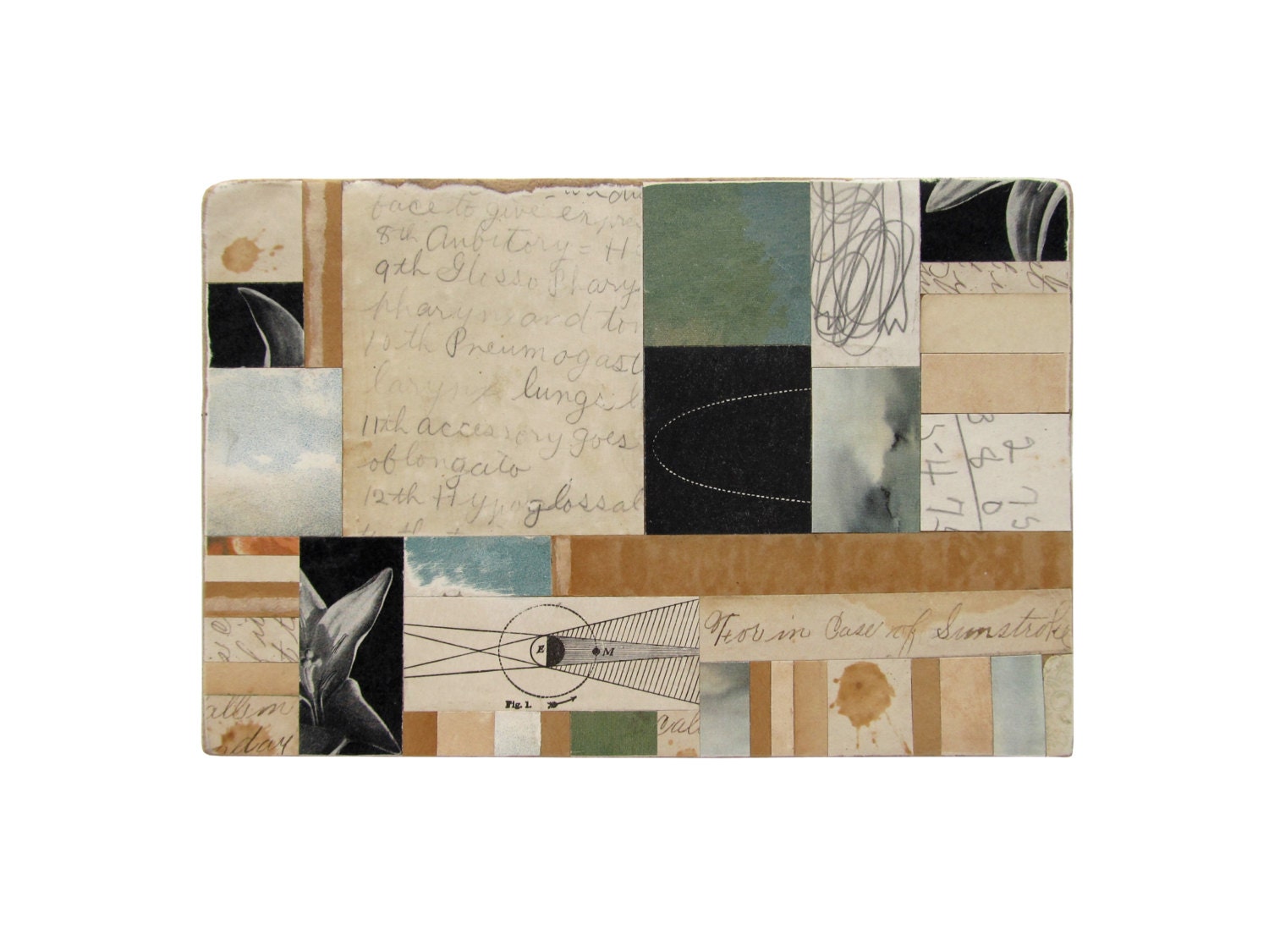 Sunstroke - Collage on Book Cover - Original Paper Collage by Suzanna Scott