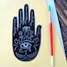 Henna , Mehndi Hand , Magnet , Eye of Horus, black, protection talisman