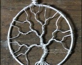 Large Bare Branch Tree of Life Pendant in Sterling Silver Wire Wrapped Winter Leafless Gift for Him or Her