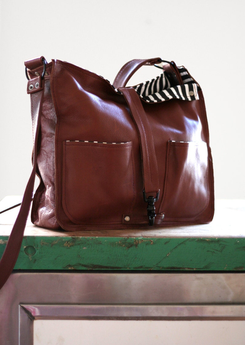 TomTom Leather Tote in Cognac. Made To Order.