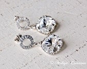 Bridal Chandelier Earrings, Wedding Accessories, Wedding Jewelry, Swarovski Crystal Cubic Zirconia Drop Earrings - Lovely Lara