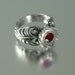 RED  LOTUS silver ring with Ruby