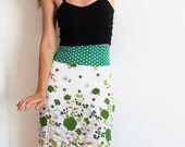 Spicy Toast Dear Liza floral green stretch skirt small and medium