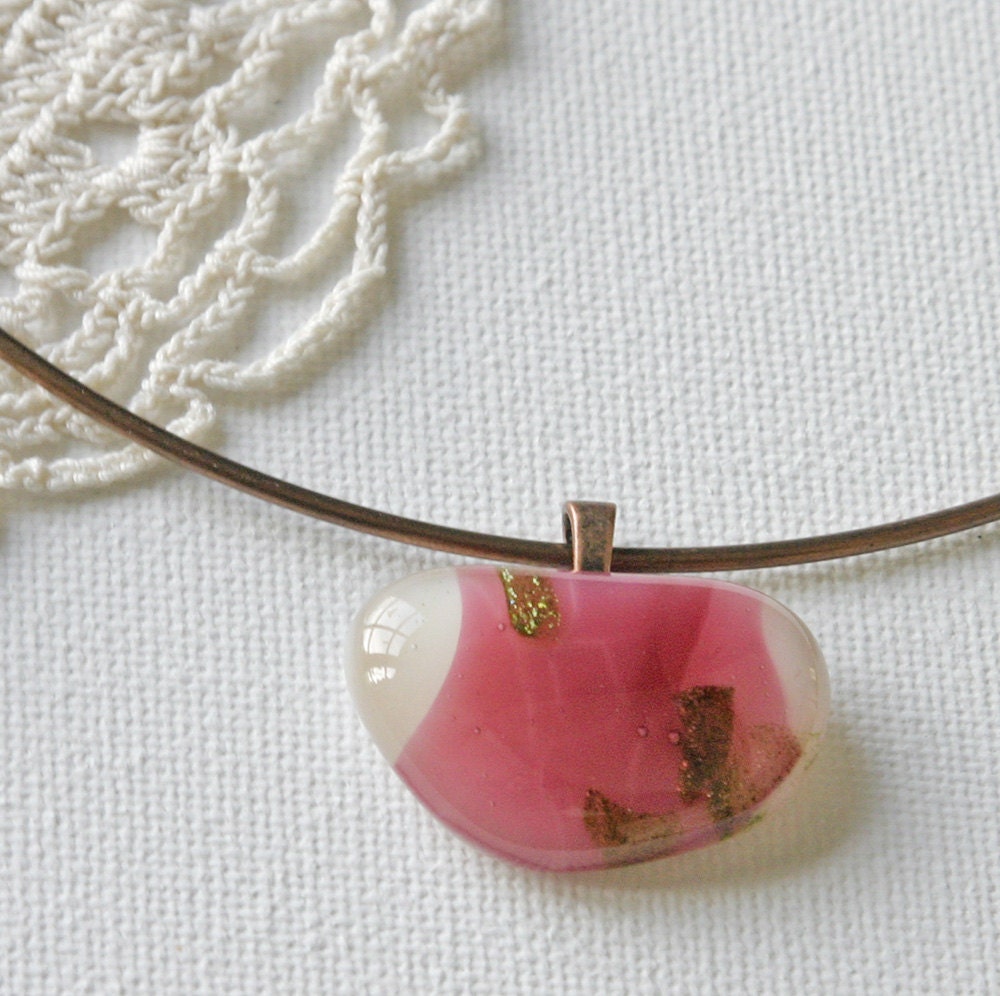 Fused Glass Choker Necklace - Pebble series