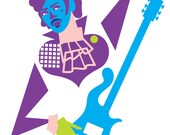 Prince Art Print, 8x10 Pop Star Portrait Illustration