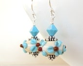 Desert Blossom lampwork earrings in sterling silver