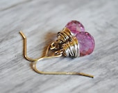 Pink Quartz Earrings Sterling Silver Gemstone Rose Light Wire Wrapped