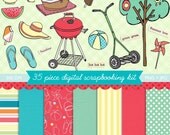 summer days - digital scrapbooking and craft clip art kit - INSTANT download - high resolution PNG & JPG files