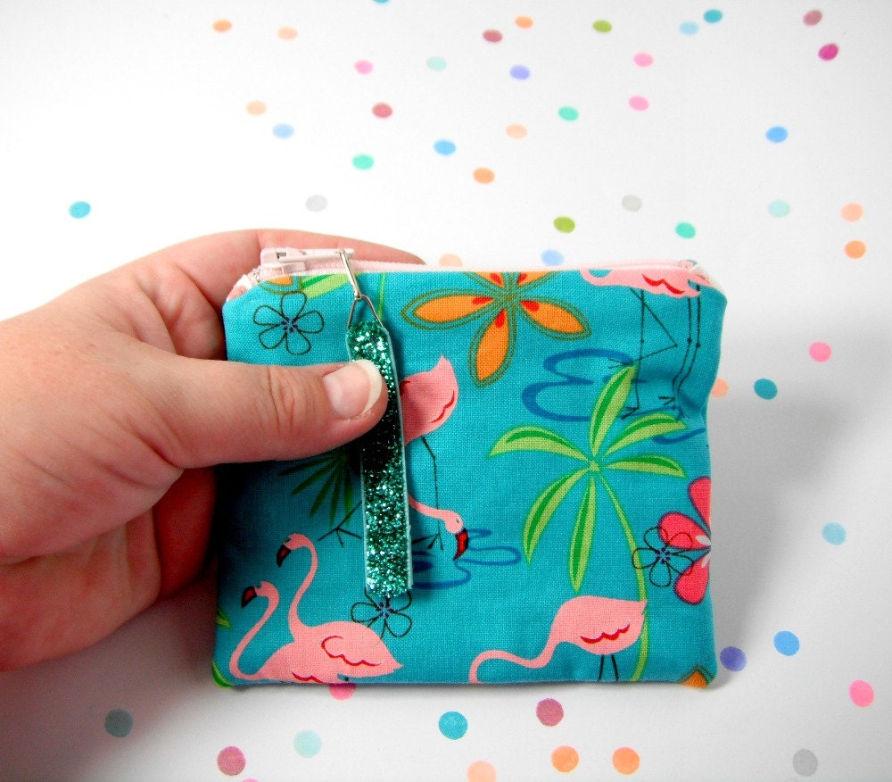 small coin purse, zipper, little, accessory, accessories, girl, women, flamingo, bird, pink, jade