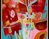 Large Contemporary Abstract Geometric Floral by Jodi Ohl