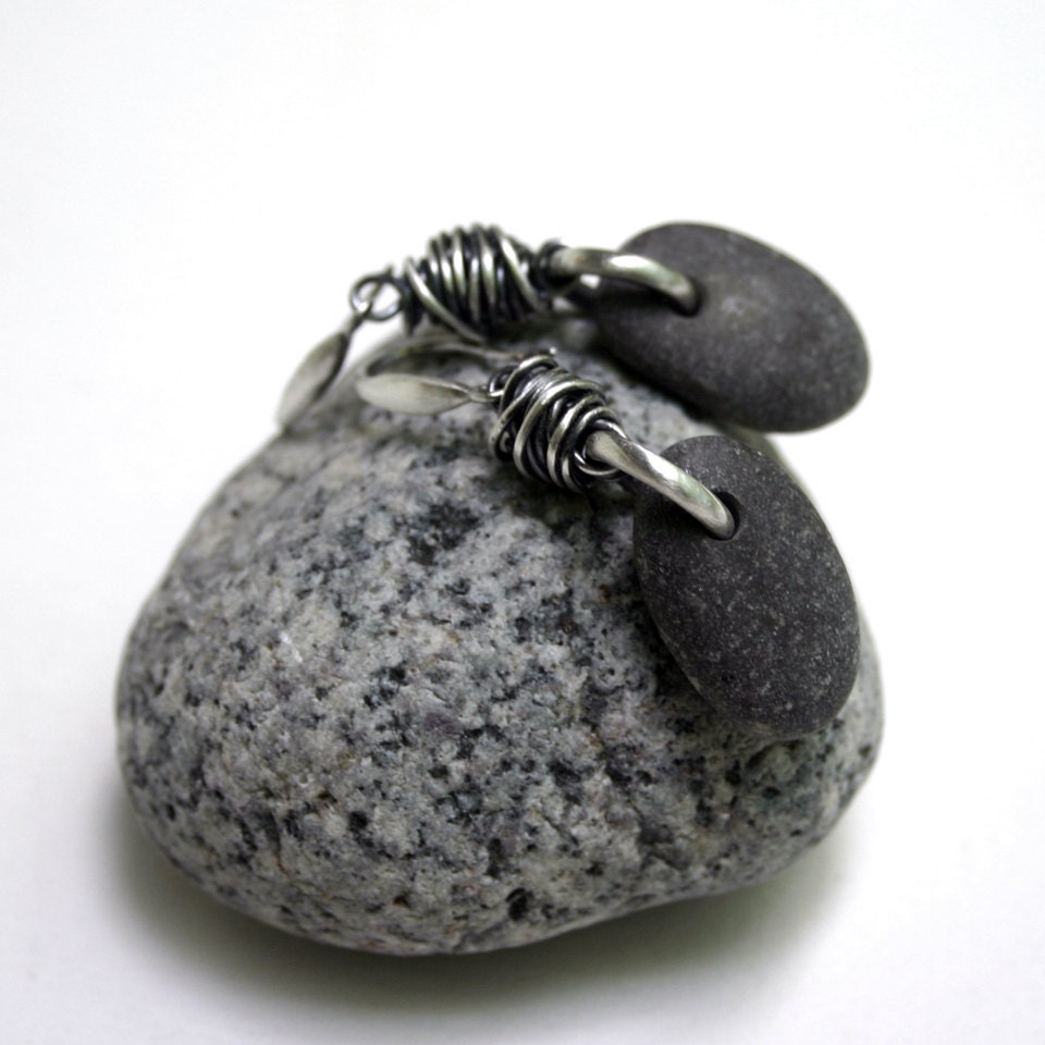 Beach Stone Silver Earrings - A Little Bit Louder Now