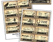Bad Fairy & Good Fairy Potion Pharmacy Labels 4x2" digital collage sheet 100mm x 50mm magic beans